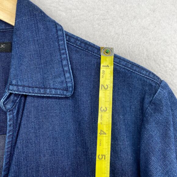 BANANA REPUBLIC Jumpsuit Womens 12 Denim Belted Coverall Cotton Blue - Picture 9 of 16